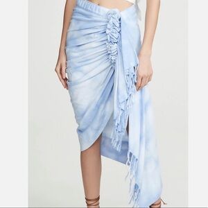 Just be queen Tulum striped blue cover up skirt sz S